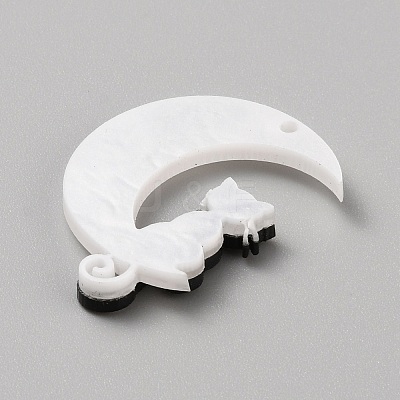 Opaque Acrylic Pendants MACR-WH0014-02B-1