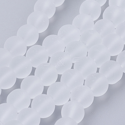 Baking Paint Transparent Glass Bead Strands GLAA-S031-8mm-13-1