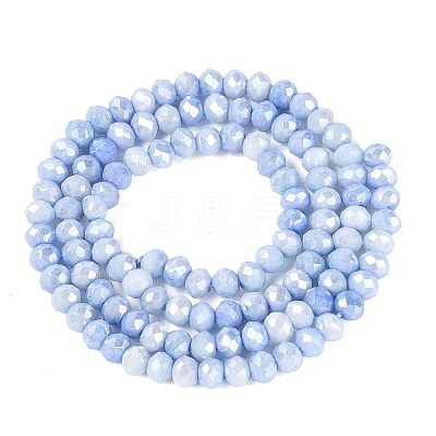 Anti-Tarnish Electroplate Rondelle Glass Beads Strands LS-EGLA-T021-3mm-17-04-1