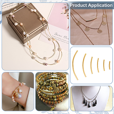 240Pcs 6 Styles Brass Curved Tube Beads KK-PH0012-26-1