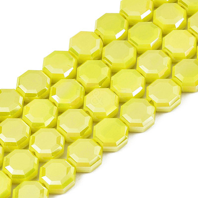 Electroplate Opaque Solid Color Glass Beads Strands EGLA-N002-27-B03-1
