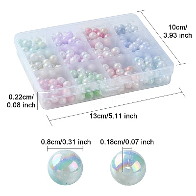 300Pcs 12 Colors Two Tone Opaque Acrylic Beads SACR-YW0001-63-1