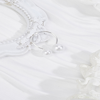 1Pc Resin Imitation Pearl Finger Rings RJEW-LP0002-18S-1