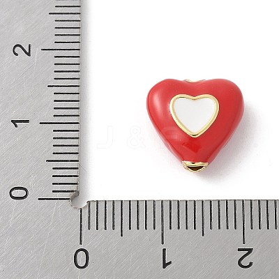 Brass Enamel Beads KK-P294-51G-01-1