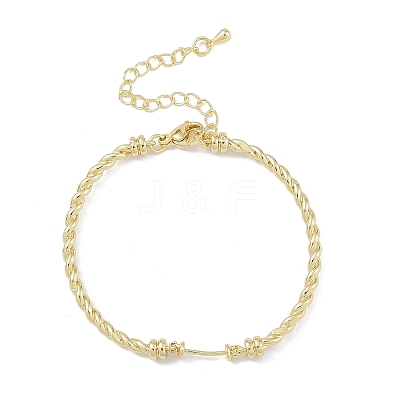 Brass Twisted Chain Bracelet Making KK-U020-14G-1
