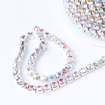 Brass Rhinestone Strass Chains CHC-T001-SS16-02S-1
