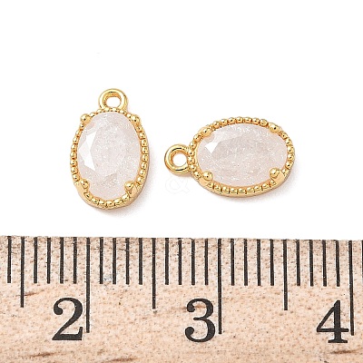 Brass Crushed Ice Cut Cubic Zirconia Pendants X-KK-D024-24A-G-1