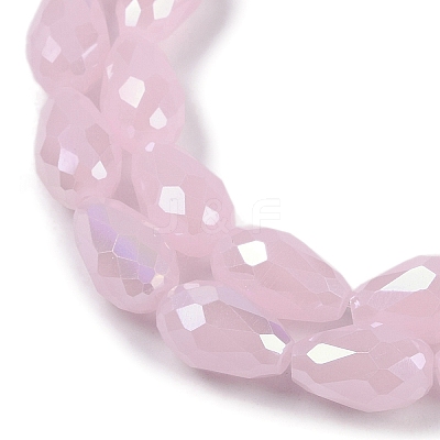 Opaque Solid Color Electroplate Glass Beads Strands EGLA-N013-J6mm-B01-1