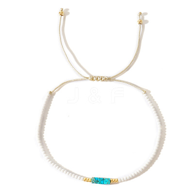 Minimalist Design Flat Round Glass Seed Beads Braided Bead Stretch for Women IQ0836-1