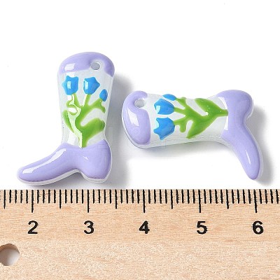 Painted Glass Beads Enamel Beads X1-BLOW-D300-01E-1