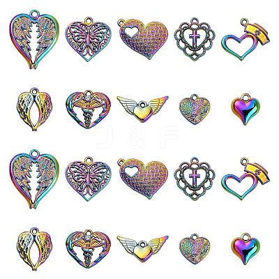 20Pcs 10 Styles Plated Alloy Pendants PALLOY-CJ0002-17-1
