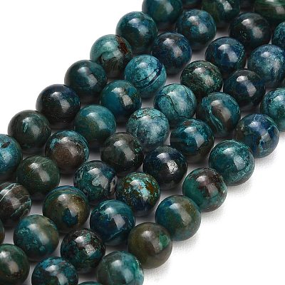Natural Chrysocolla Beads Strands G-G475-A03-10mm-1