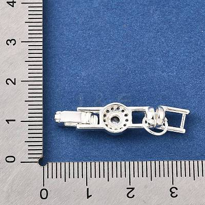 Brass Micro Pave Clear Cubic Zirconia Fold Over Clasps KK-R222-04S-1