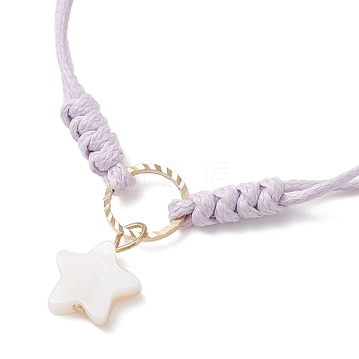 4Pcs 4 Colors Star Freshwater Shell Charm Bracelets BJEW-JB12415-1