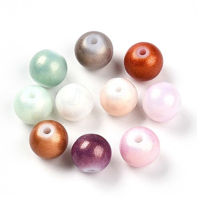Baking Paint Glass Pearl Beads DGLA-S115-8mm-MK-1