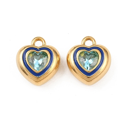 304 Stainless Steel Enamel Pendants STAS-C158-15G-06-1