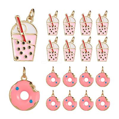 8Pcs 2 Style Brass Enamel Pendants KK-LS0001-33-1
