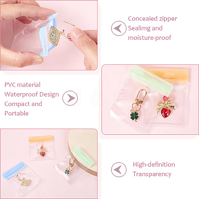 Rectangle Transparent ABS Plastic Jewelry Storage Boxes with Lid and PVC Bags CON-WH20001-17A-1