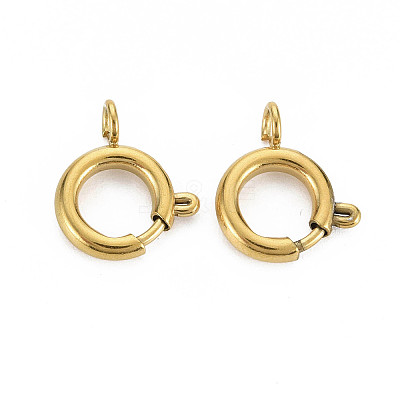 304 Stainless Steel Spring Ring Clasps X-STAS-N095-049G-1