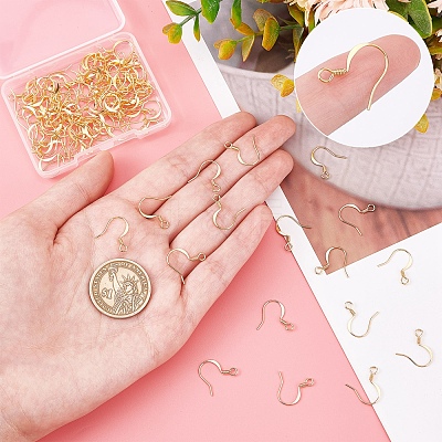 100Pcs Brass Earring Hooks KK-CN0001-79-1