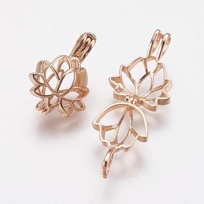 Brass Diffuser Locket Pendants KK-P100-18KCG-RS-1