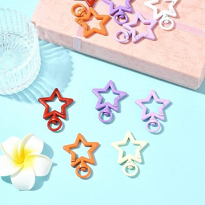 10Pcs Spray Painted Alloy Swivel Snap Hook Clasps FIND-FS0004-55-1