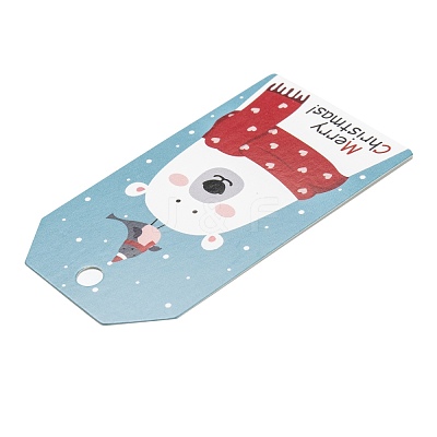 Rectangle Christmas Theme Kraft Paper Cord Display Cards CDIS-K003-02G-1