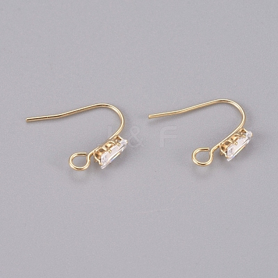Brass Earring Hooks KK-L198-013G-1