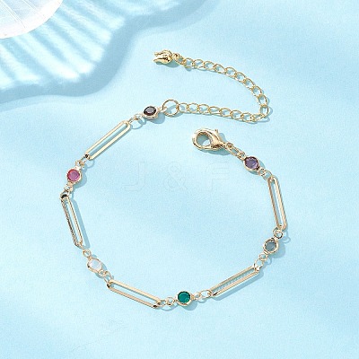 Brass Oval Link Chains Bracelets for Women BJEW-JB12970-1