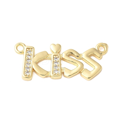Brass Micro Pave Clear Cubic Zirconia Links KK-D357-03F-G-1