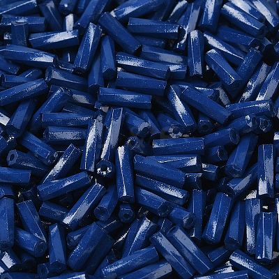 Baking Paint Glass Twist Bugle Beads SEED-C004-02N-1