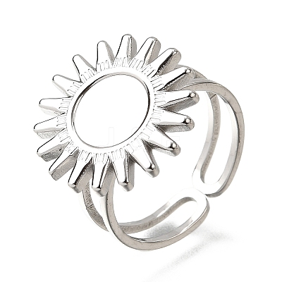 Tarnish Resistant Stainless Steel Cuff Ring Findings PW-WG67428-05-1
