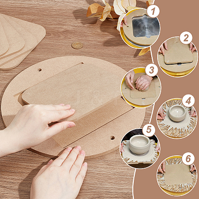 Medium Density Fiberboard (MDF) Portable Clay Wedging Board with Built AJEW-PH0006-65C-1