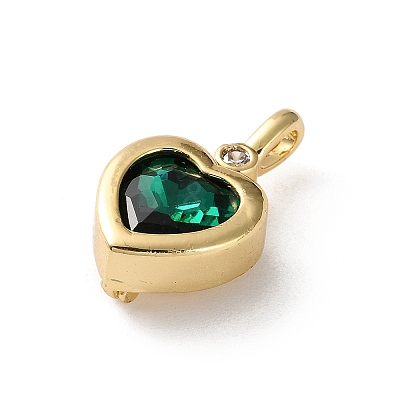 Brass Rhinestone Pendants KK-P320-05G-01-1