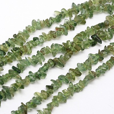 Chips Natural Green Apatite Beads Strands G-N0164-26-1