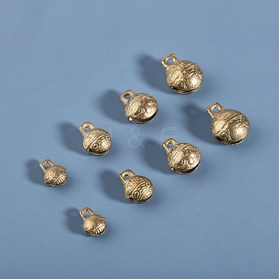 40Pcs 4 Styles Brass Bell Pendants KK-CA0002-54-1