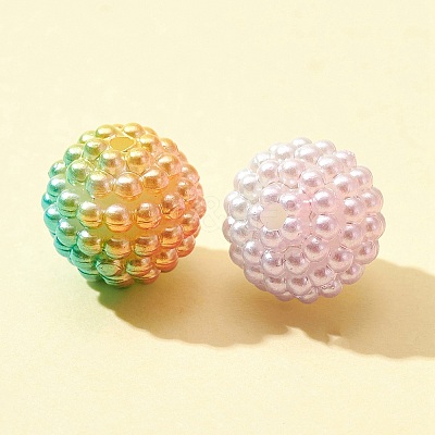 50Pcs 5 Colors Imitation Pearl Acrylic Beads OACR-FS0001-18-1