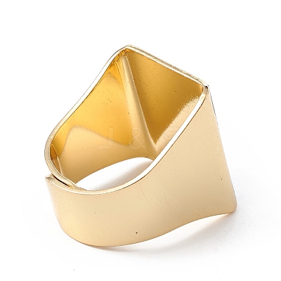 Square Enamel with Evil Eye Wide Band Finger Rings RJEW-A014-02G-08-1
