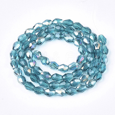 Electroplate Glass Beads Strands EGLA-T013-05C-1