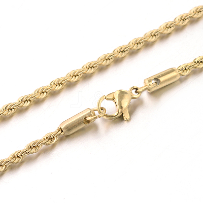 304 Stainless Steel Rope Chain Necklaces NJEW-J032-20G-1
