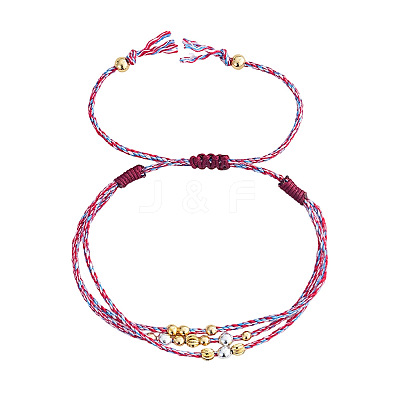 Adjustable Nylon and Cotton Multi-strand Bracelets QC4943-10-1