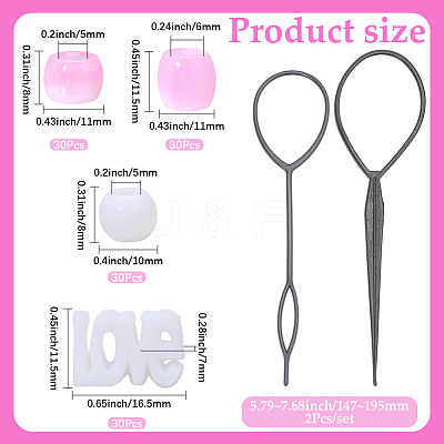 1Bag Plastic Hair Braiding Tool FIND-PA0001-60-1