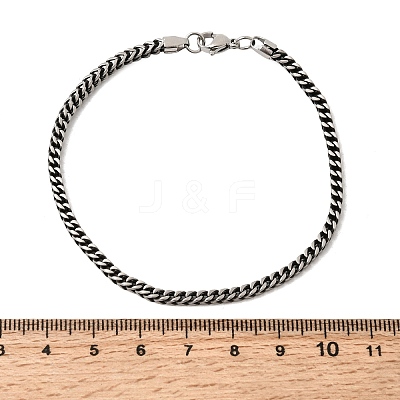 304 Stainless Steel Curb Chian Bracelets for Women Men BJEW-K240-12B-AS-1