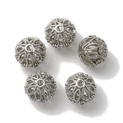 Rack Plating Brass Micro Pave Cubic Zirconia Beads KK-C020-03P-1