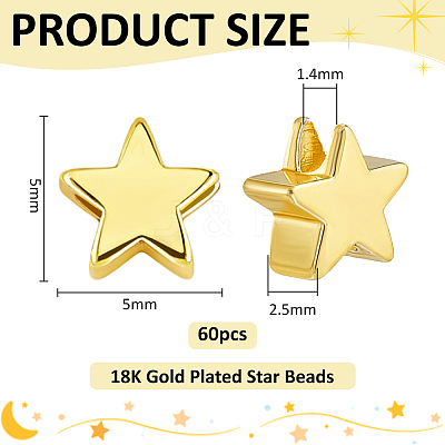 60Pcs Brass Beads KK-PH0012-49G-04-1
