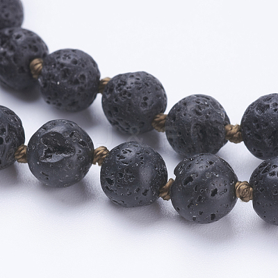 Natural Lava Rock Beaded Necklaces NJEW-P202-36-A18-1