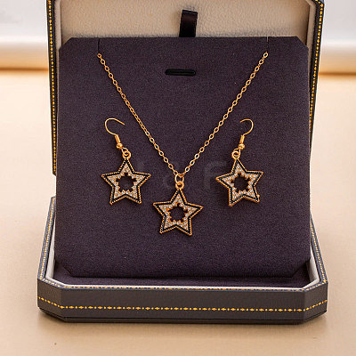 Alloy Rhinestone & Enamel Pendant Necklaces & Dangle Earrings Sets for Women FS-WGD52C4-02-1