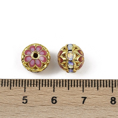 Brass Enamel Beads KK-L236-01C-G-1