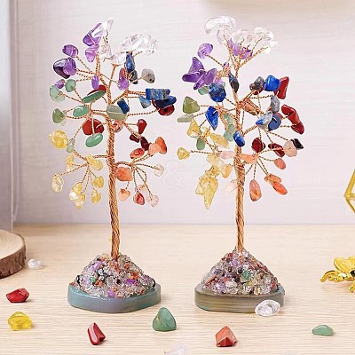 Natural Mixed Stone Tree of Life Display Decorations PW-WG16415-05-1