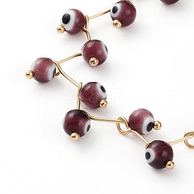 Handmade Evil Eye Lampwork  Beaded Bracelets BJEW-JB05855-02-1